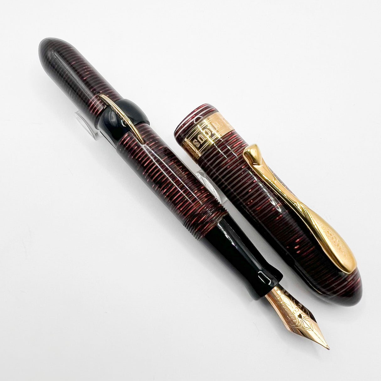 Visconti Copernicus Burgundy Celluloid Limited Edition Fountain Pen - Medium 18kt Gold Nib