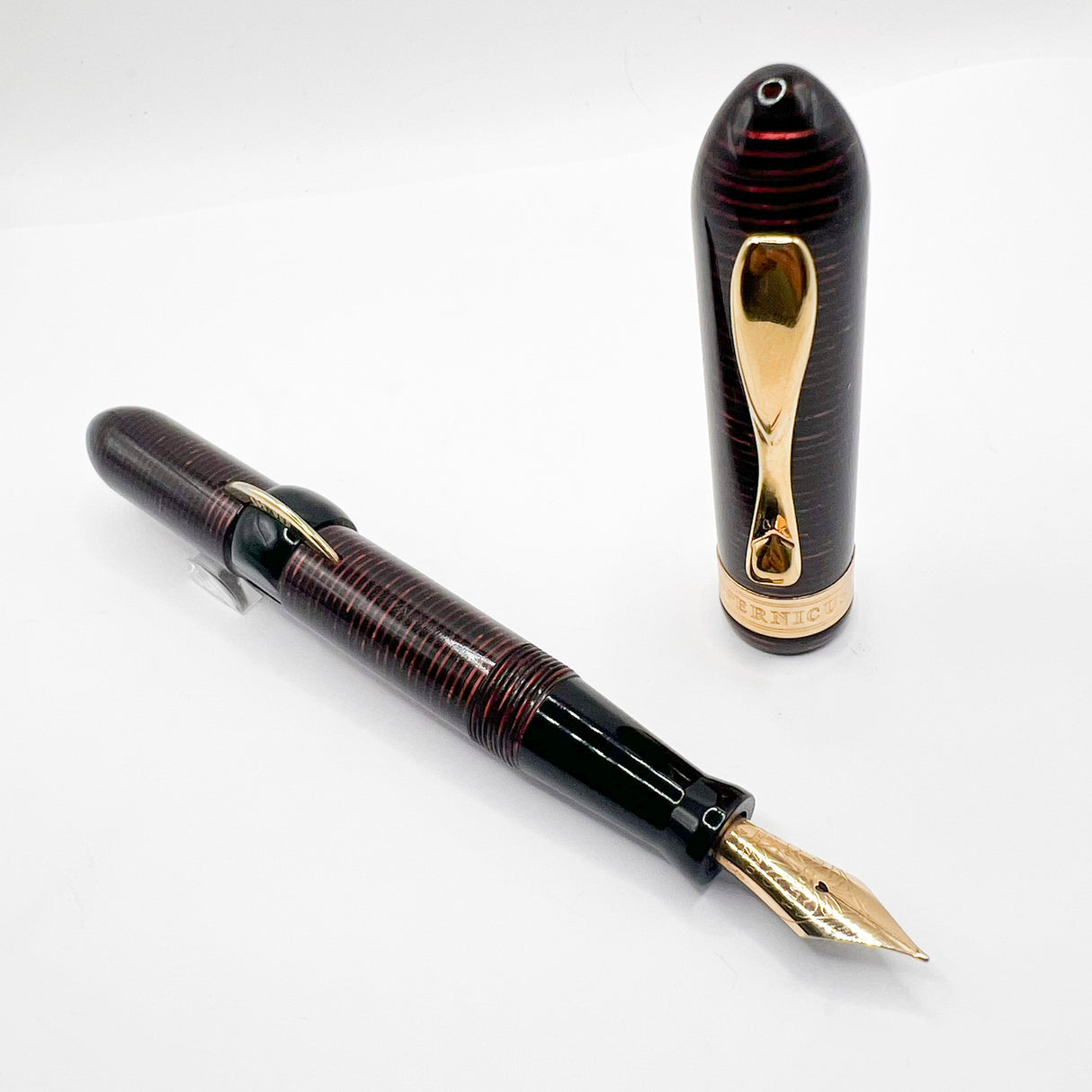 Visconti Copernicus Burgundy Celluloid Limited Edition Fountain Pen - Medium 18kt Gold Nib
