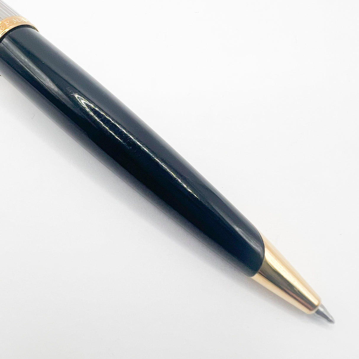 Waterman Carene Deluxe Black Barrel/Silver-Plated Cap Ballpoint Pen