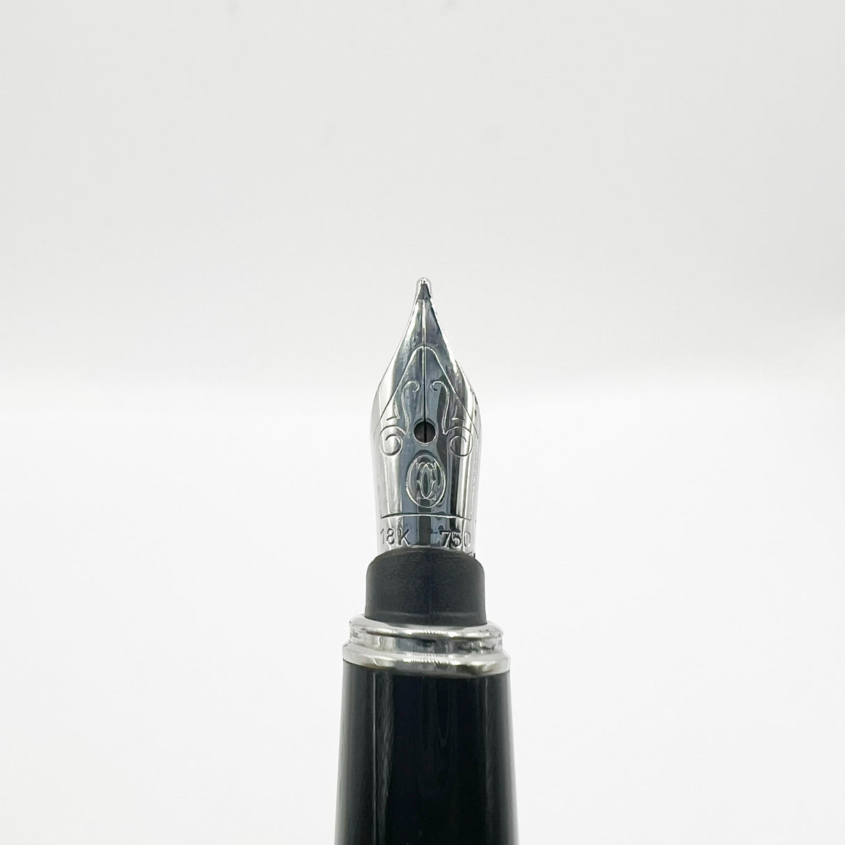 Cartier Midi Diabolo Black Fountain Pen - Medium 18kt Gold Nib