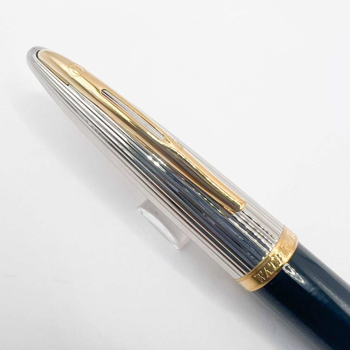Waterman Carene Deluxe Black Barrel/Silver-Plated Cap Ballpoint Pen