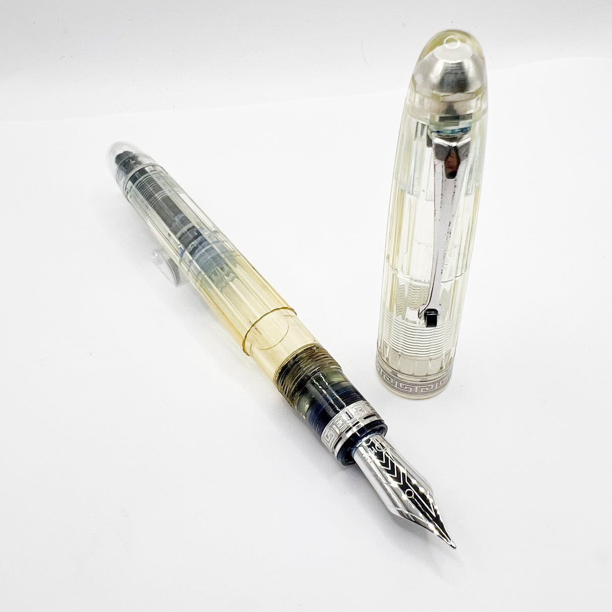 OMAS Ogiva Transparent Fluted Demonstrator Fountain Pen- Medium 18kt Gold Nib