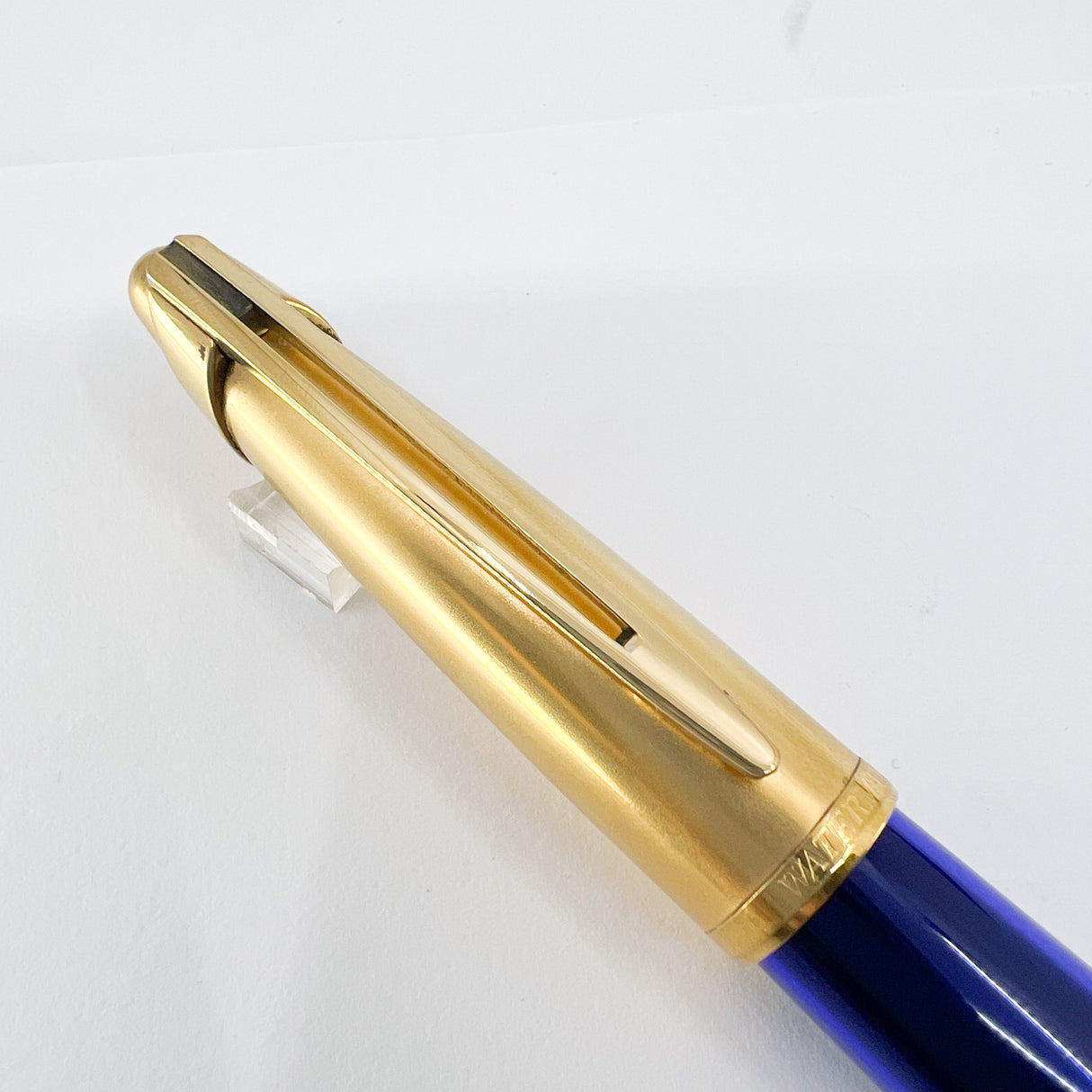 Waterman Edson Blue Translucent Fountain Pen - Fine 18kt Gold Nib