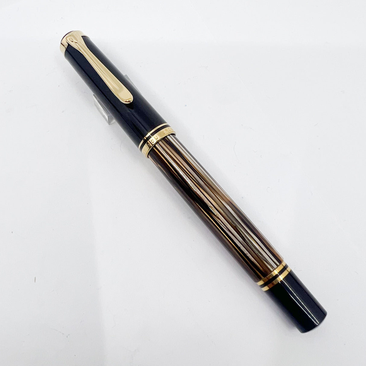 Pelikan M400 Tortoise Brown Fountain Pen - Medium Oblique 14kt Gold Nib