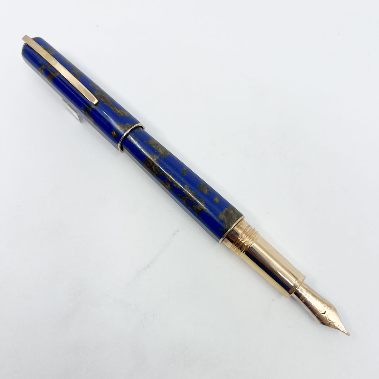 Visconti "Caesar's Firenze" Blue & Gold "Titanic" Celluloid Limited Edition Fountain Pen - Flexible Medium 18kt Gold Nib