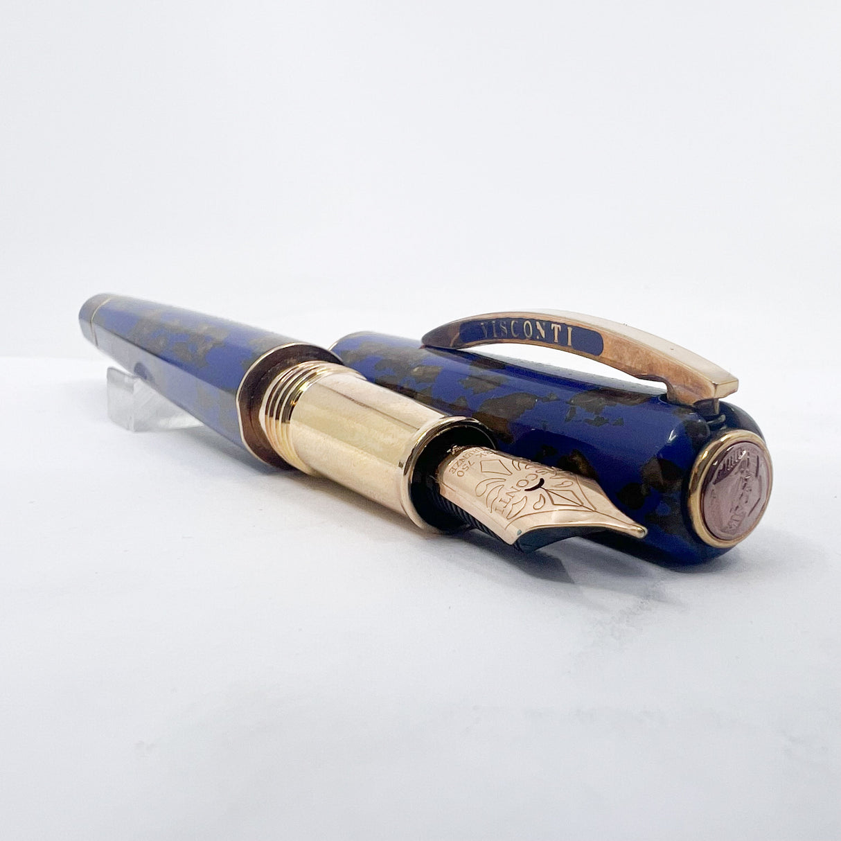 Visconti "Caesar's Firenze" Blue & Gold "Titanic" Celluloid Limited Edition Fountain Pen - Flexible Medium 18kt Gold Nib
