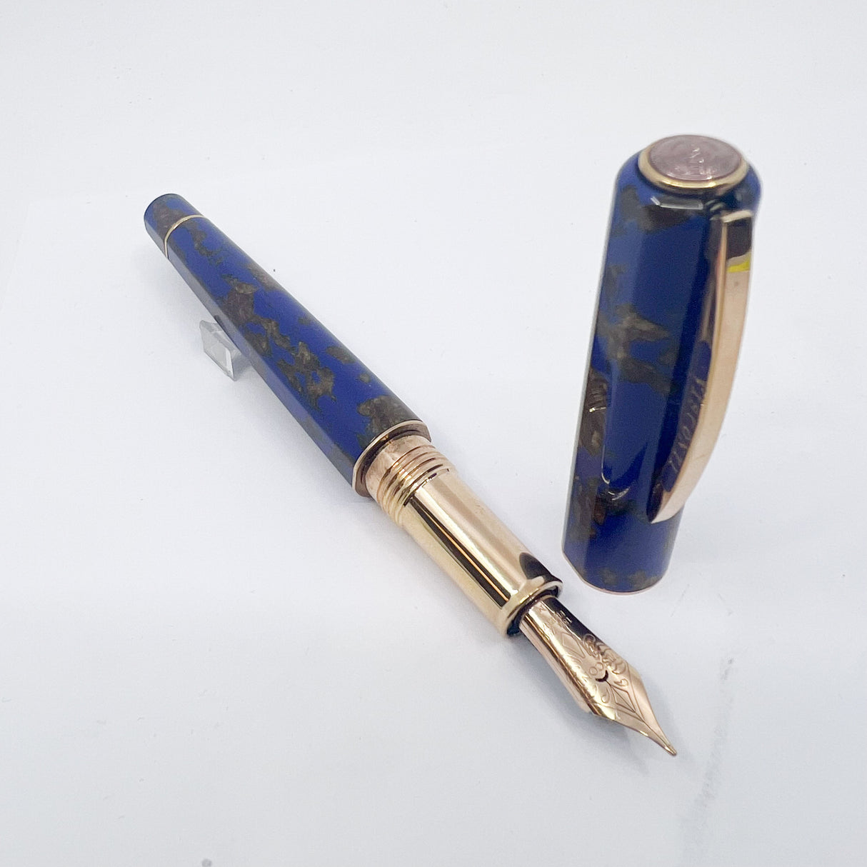 Visconti "Caesar's Firenze" Blue & Gold "Titanic" Celluloid Limited Edition Fountain Pen - Flexible Medium 18kt Gold Nib