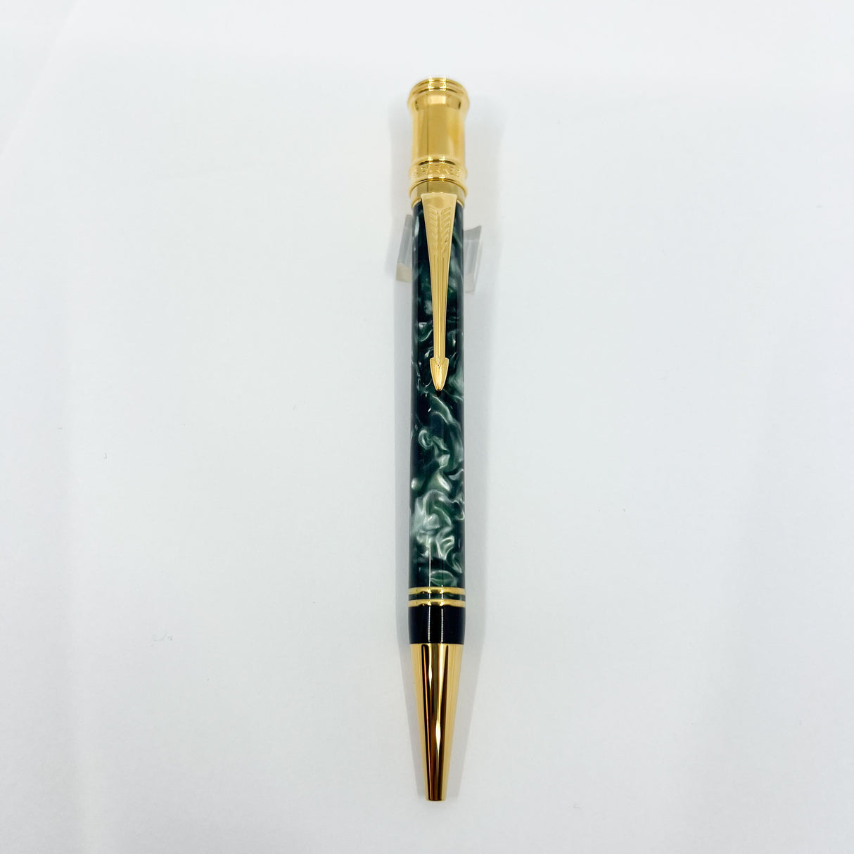 Parker Duofold Marble Green Ballpoint Pen - Circa 1991