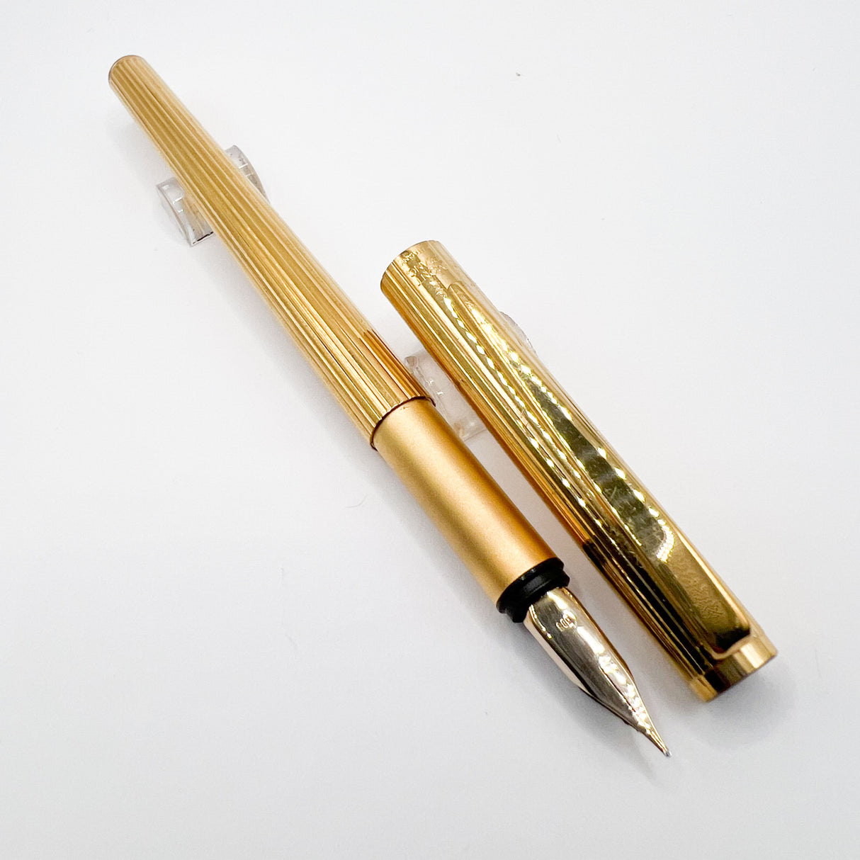 Montblanc Noblesse Gold-Plated Fluted Vertical Lines Fountain Pen - Extra Fine 14kt Gold Nib
