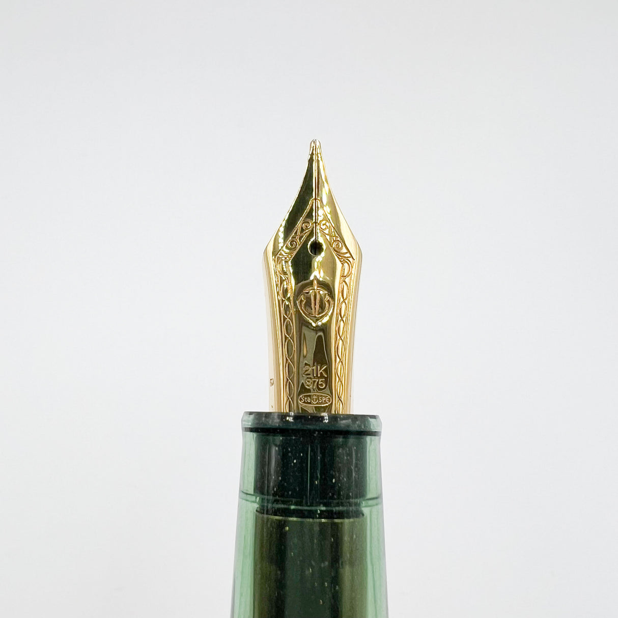 Sailor 2023 Pen of the Year 1911 Large Olive Green Shimmer Transparent Fountain Pen - Broad 21kt Gold Nib