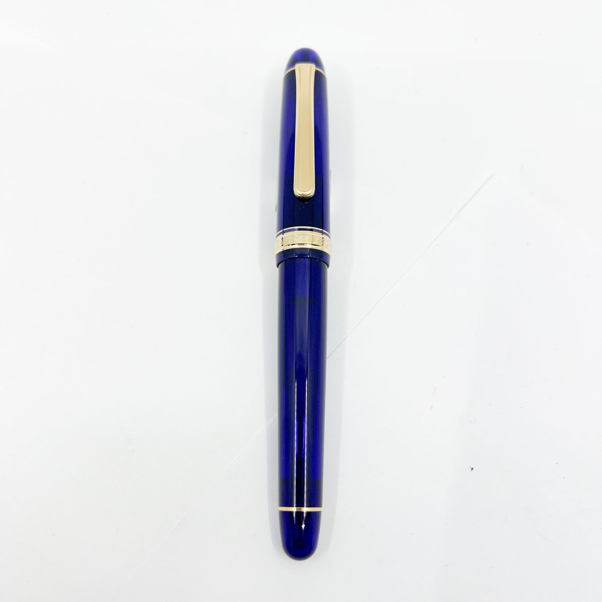 Platinum #3776 Translucent Blue Chartres Fountain Pen - Extra Fine 14kt Gold Nib