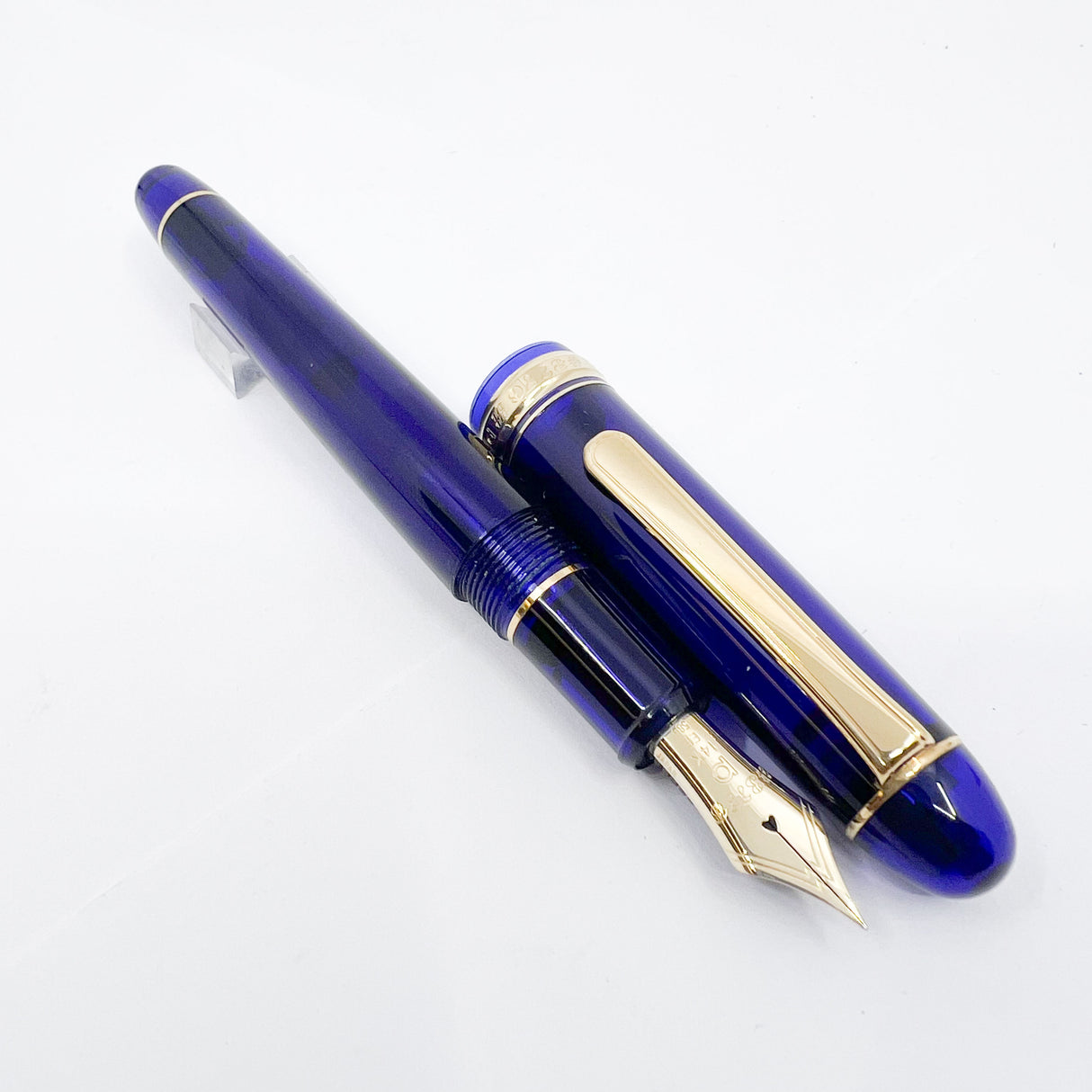 Platinum #3776 Translucent Blue Chartres Fountain Pen - Extra Fine 14kt Gold Nib