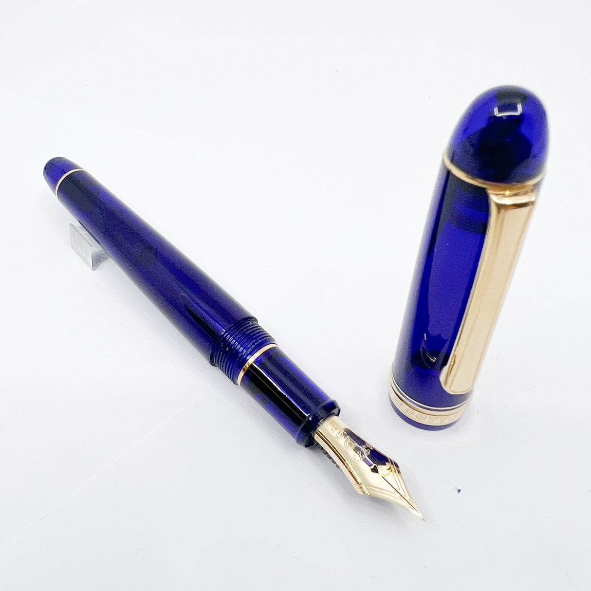 Platinum #3776 Translucent Blue Chartres Fountain Pen - Extra Fine 14kt Gold Nib