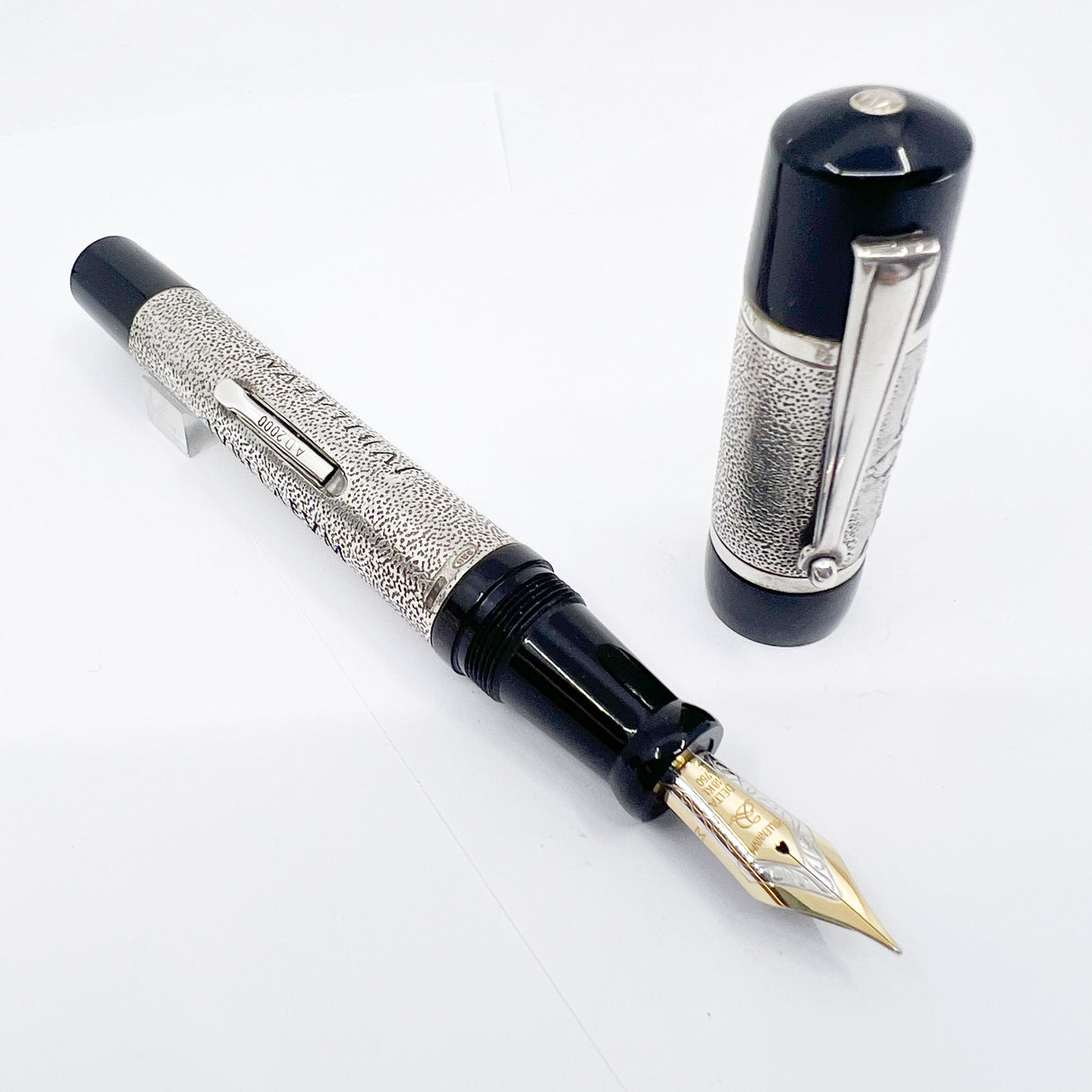 Delta Jubileum 2000 Sterling Silver Lever-Fill Limited Edition Fountain Pen - Medium 18kt Gold Nib