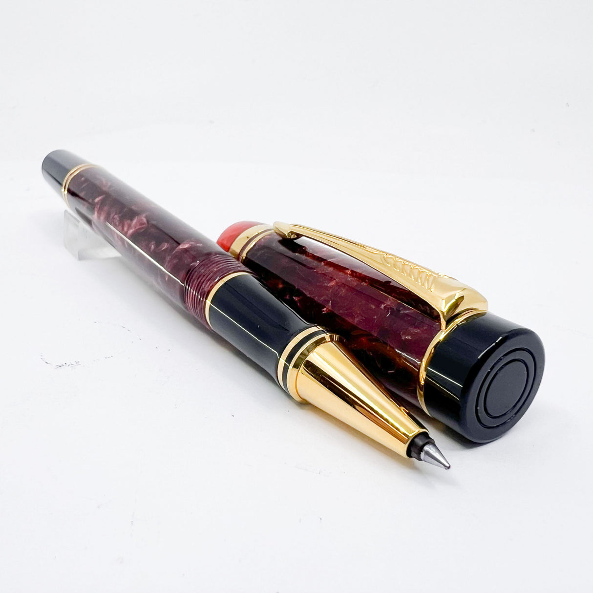 Parker Duofold Marbled Maroon Rollerball (Circa 1991)
