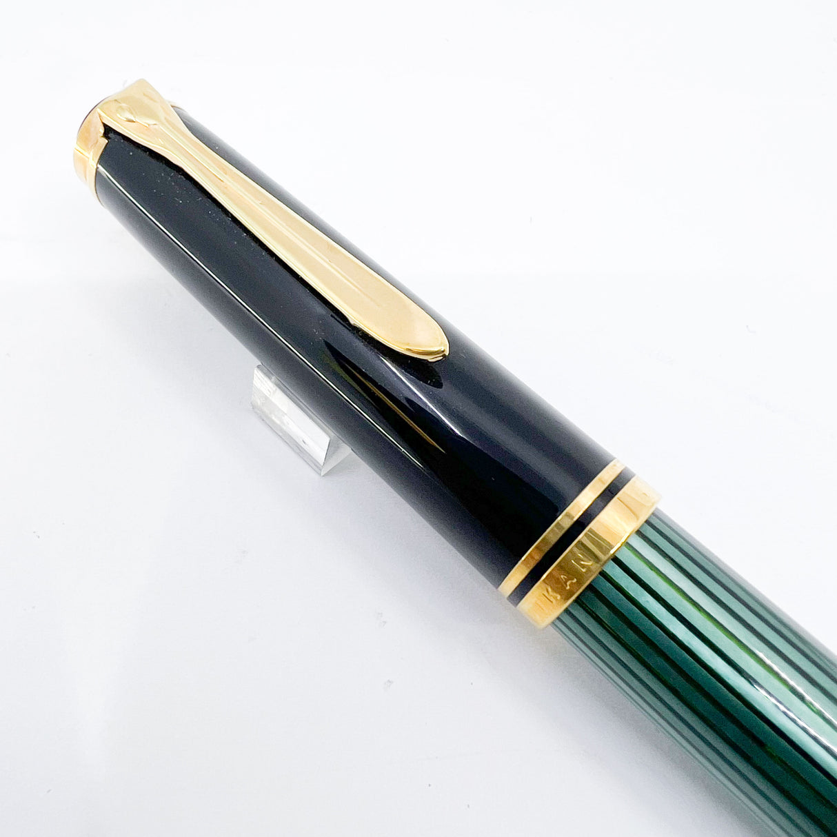 Pelikan M800 Green Striped Fountain Pen - Early Model "W. Germany" on Cap Band - Extra Fine 18kt "PF" Nib