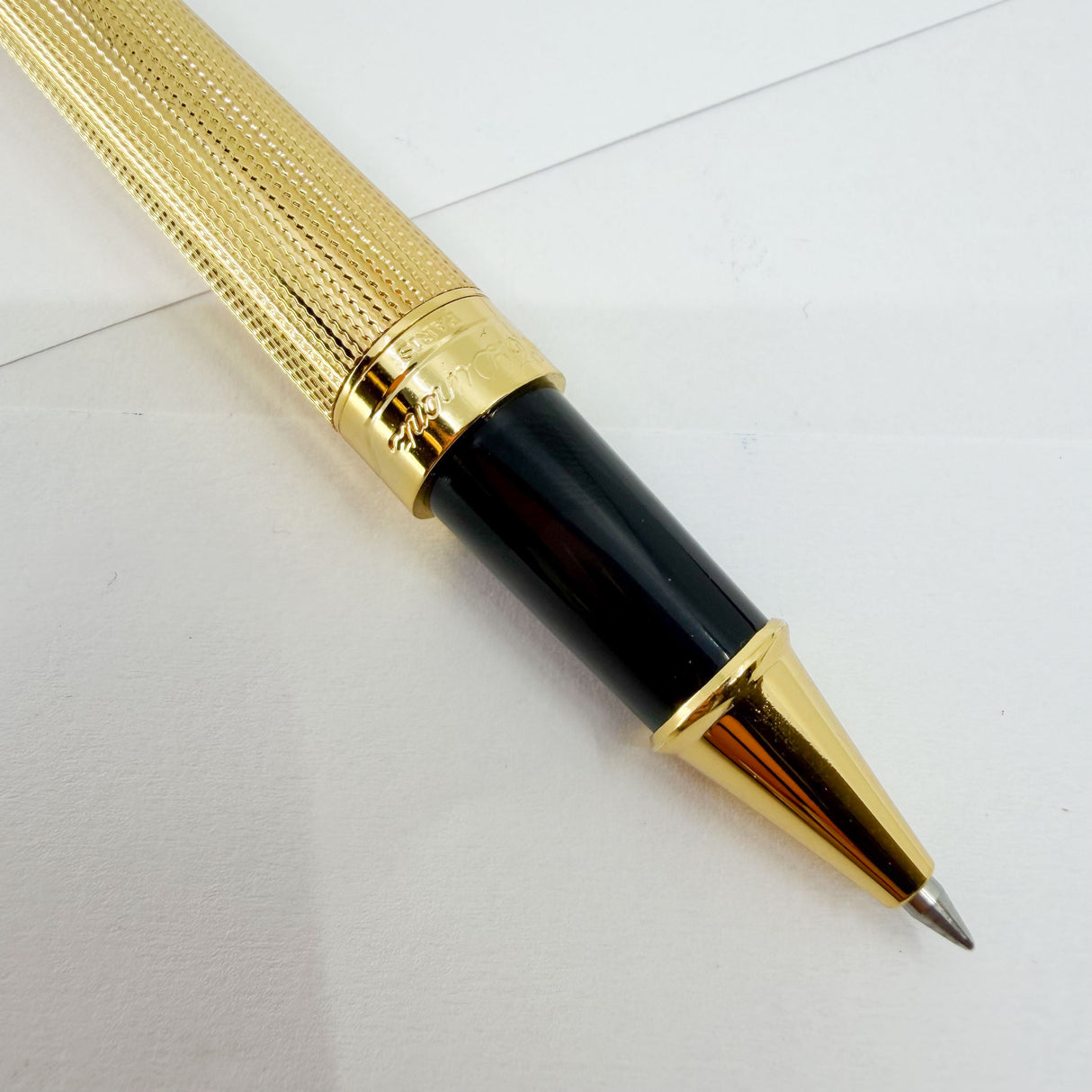 S.T. Dupont Large Orpheo Gold-Plated Barleycorn Rollerball