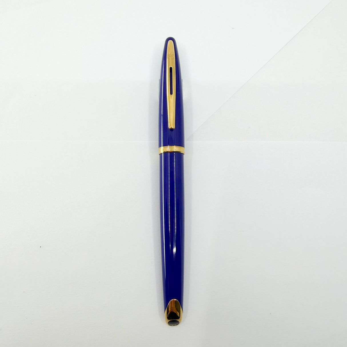Waterman Royal Blue Carene Fountain Pen - Fine 18kt Gold Nib