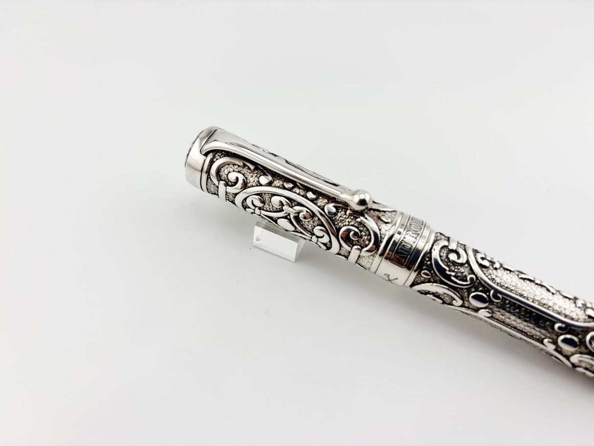 Aurora Benvenuto Cellini Sterling Silver Limited Edition Fountain Pen - Fine 18kt Gold Nib