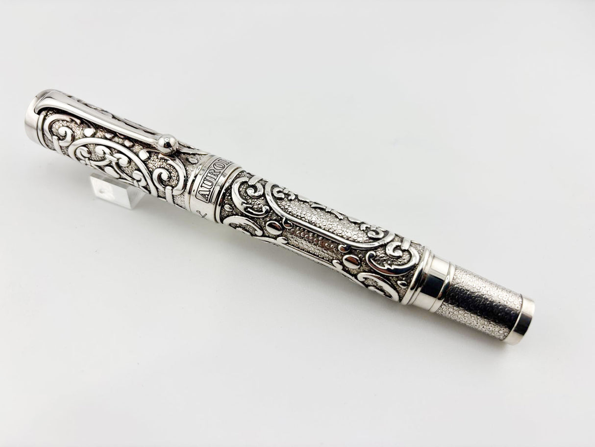 Aurora Benvenuto Cellini Sterling Silver Limited Edition Fountain Pen - Fine 18kt Gold Nib