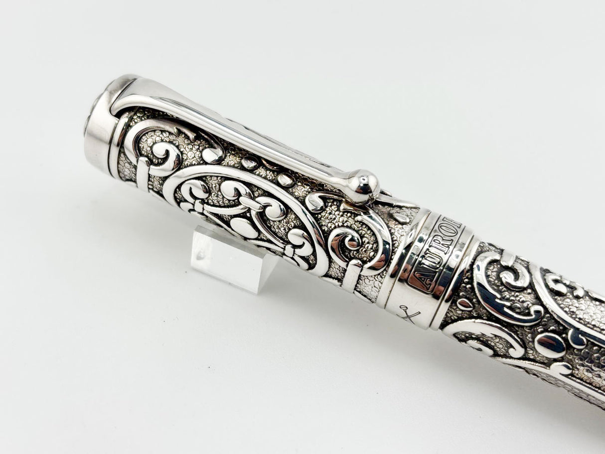 Aurora Benvenuto Cellini Sterling Silver Limited Edition Fountain Pen - Fine 18kt Gold Nib