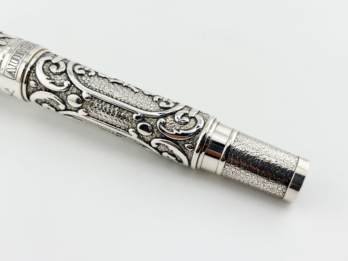 Aurora Benvenuto Cellini Sterling Silver Limited Edition Fountain Pen - Fine 18kt Gold Nib