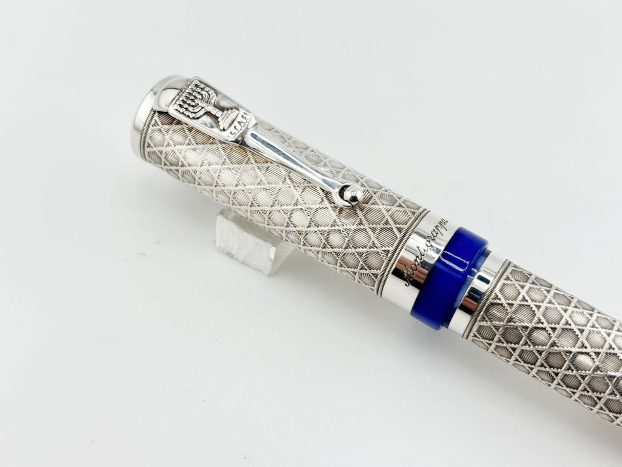 Montegrappa Israel 50th Anniversary Sterling Silver Limited Edition Fountain Pen - Broad 18kt Gold Nib
