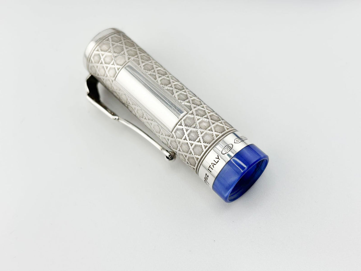 Montegrappa Israel 50th Anniversary Sterling Silver Limited Edition Fountain Pen - Broad 18kt Gold Nib
