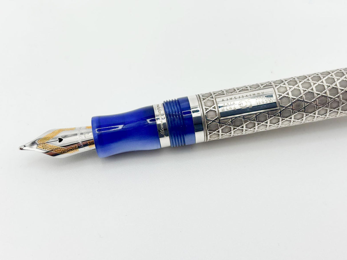 Montegrappa Israel 50th Anniversary Sterling Silver Limited Edition Fountain Pen - Broad 18kt Gold Nib