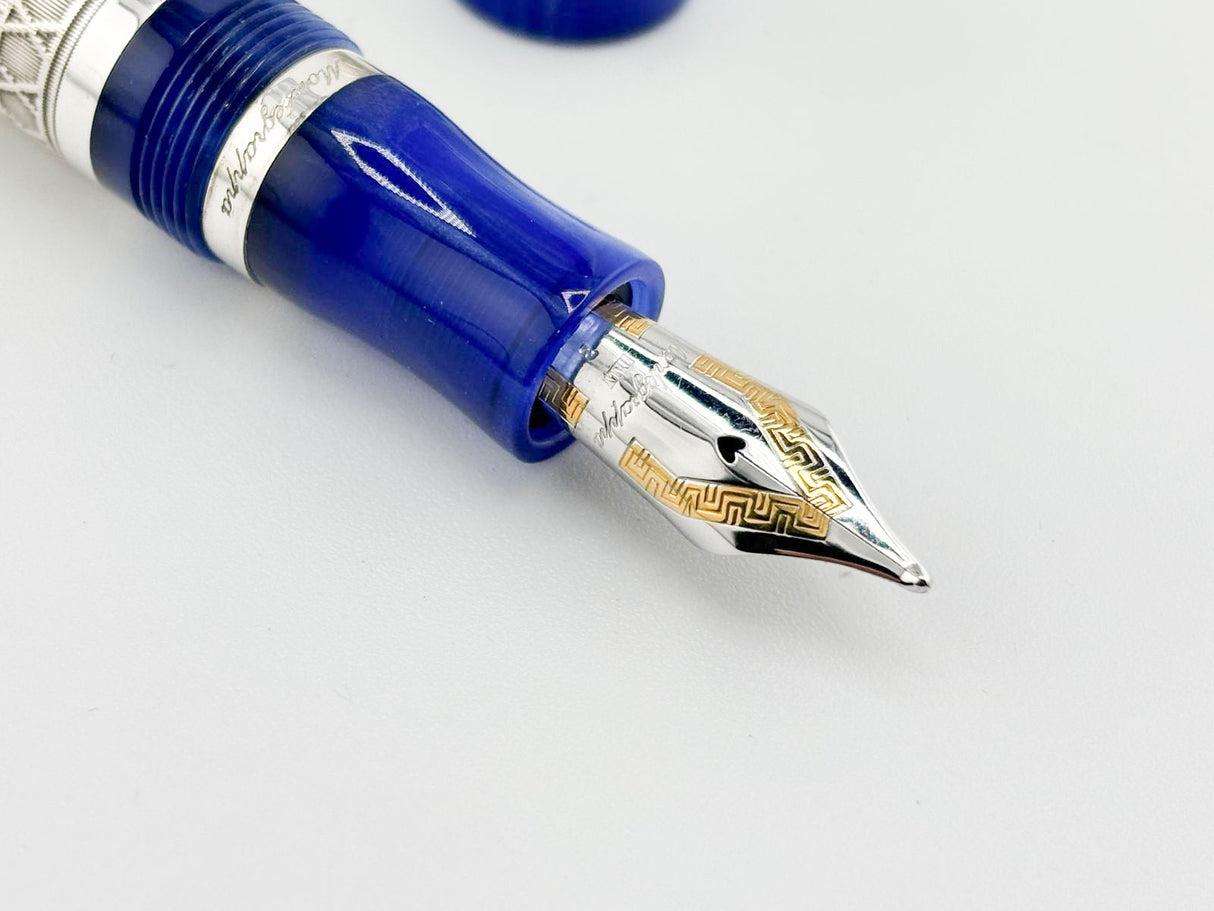 Montegrappa Israel 50th Anniversary Sterling Silver Limited Edition Fountain Pen - Broad 18kt Gold Nib