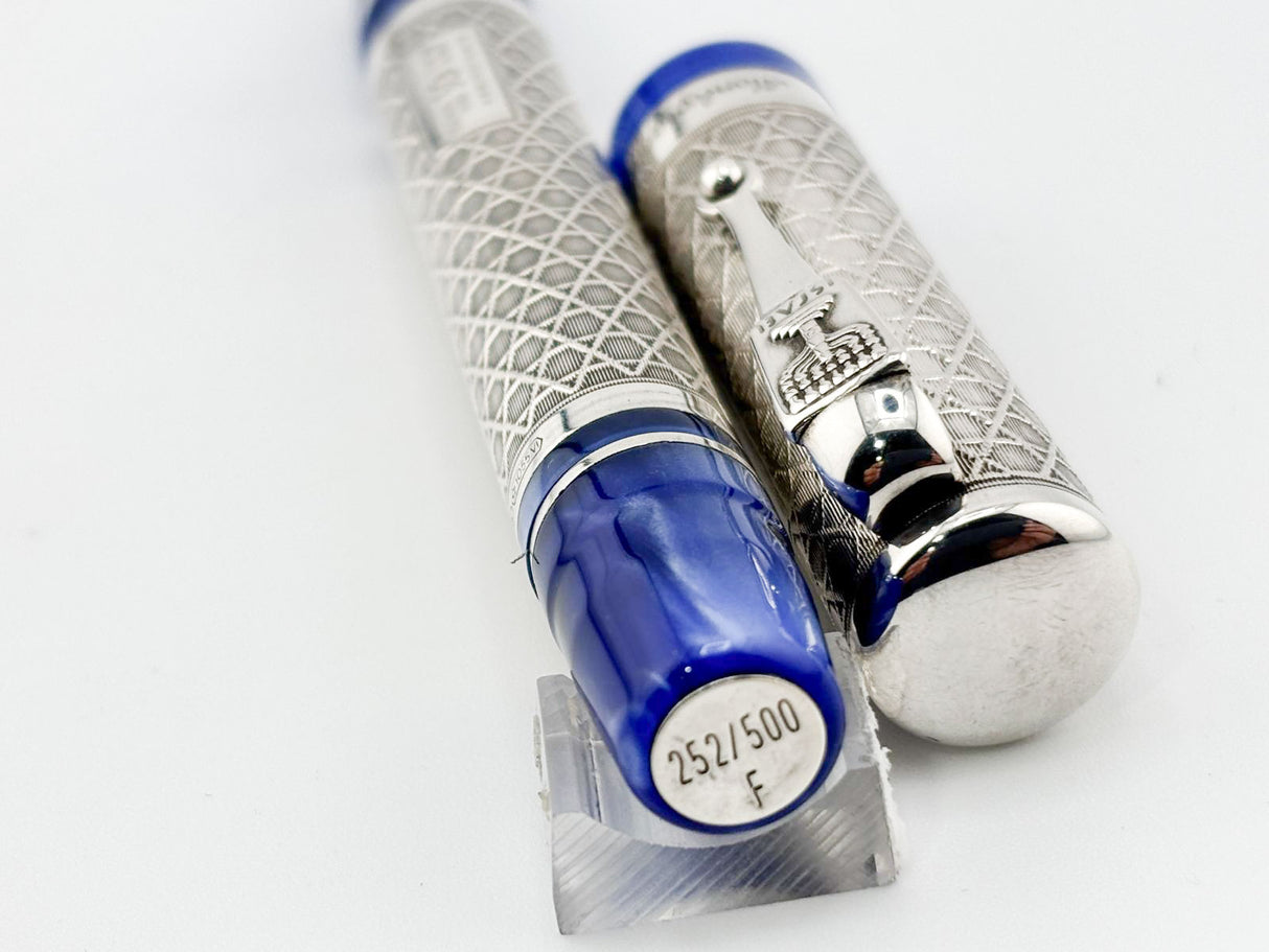 Montegrappa Israel 50th Anniversary Sterling Silver Limited Edition Fountain Pen - Broad 18kt Gold Nib