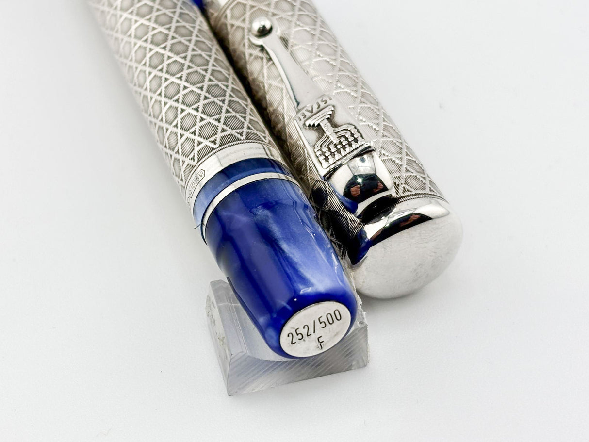 Montegrappa Israel 50th Anniversary Sterling Silver Limited Edition Fountain Pen - Broad 18kt Gold Nib