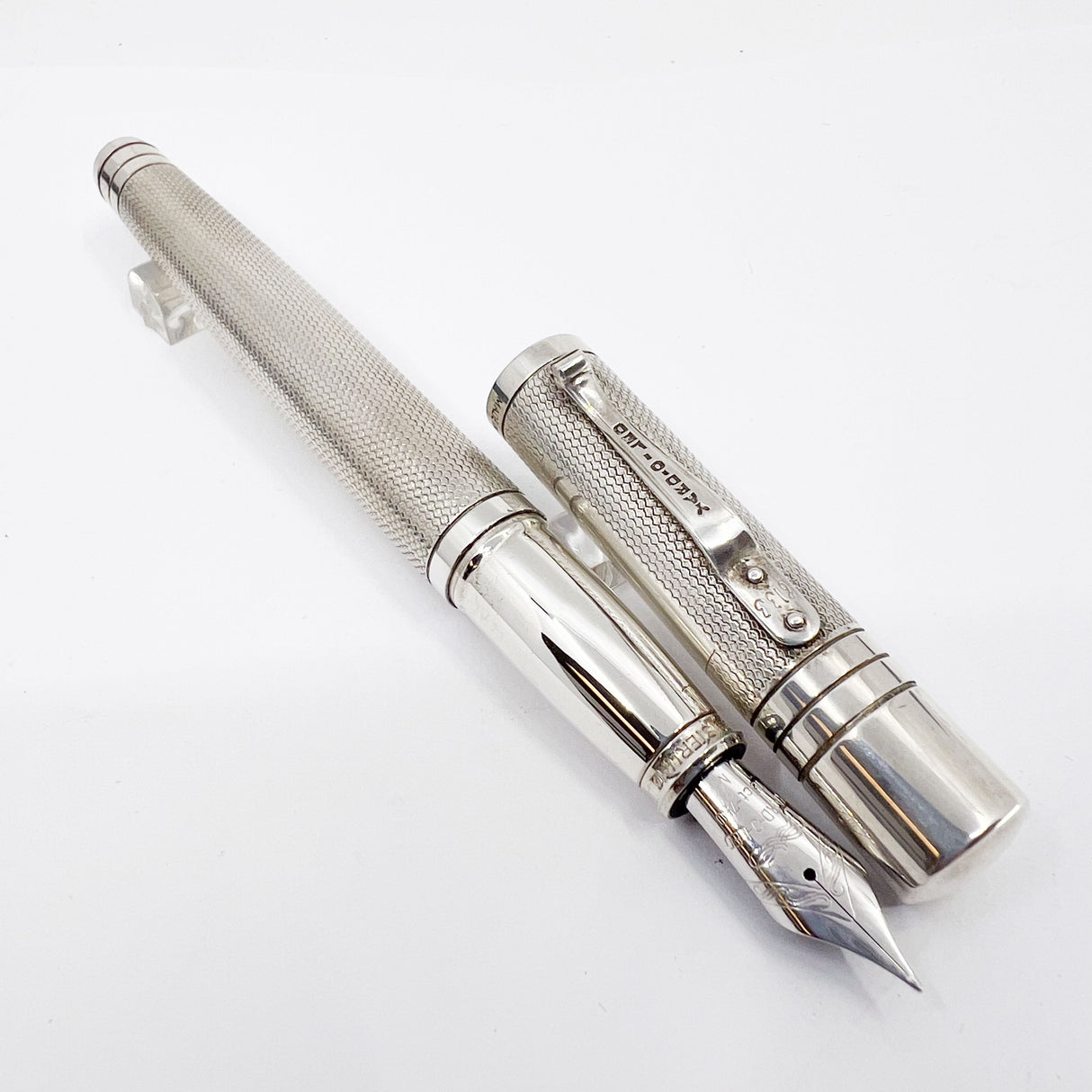 Yard-o-Led Sterling Silver Viceroy Grand Barley Fountain Pen - Medium 18kt Gold Nib