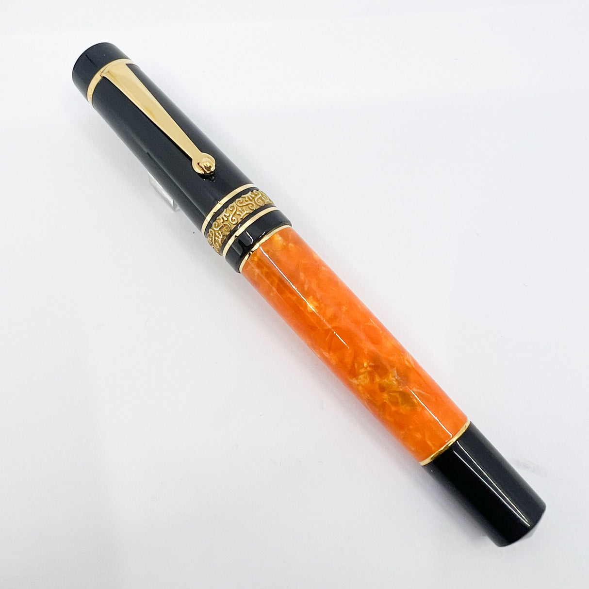 Maiora Mytho K Origine (Orange & Black) Fountain Pen - Medium 14kt Gold Nib