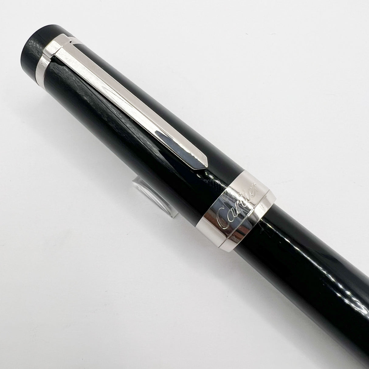 Cartier Pasha Black Resin & Platinum-Plated Trim Fountain Pen - Medium 18kt Gold Nib