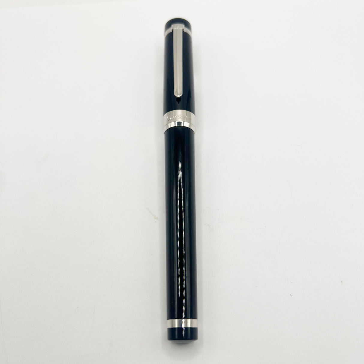 Cartier Pasha Black Resin & Platinum-Plated Trim Fountain Pen - Medium 18kt Gold Nib