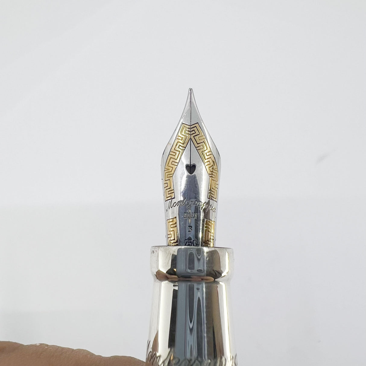 Montegrappa Sterling Silver Reminiscence Fountain Pen - Fine 18kt Gold Nib