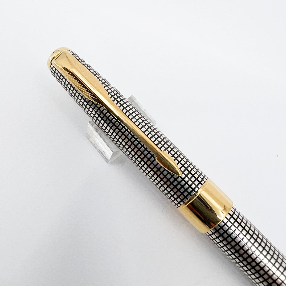 Parker Sonnet Sterling Silver Cisele Cross Hatch Design Ballpoint Pen - Circa 1995