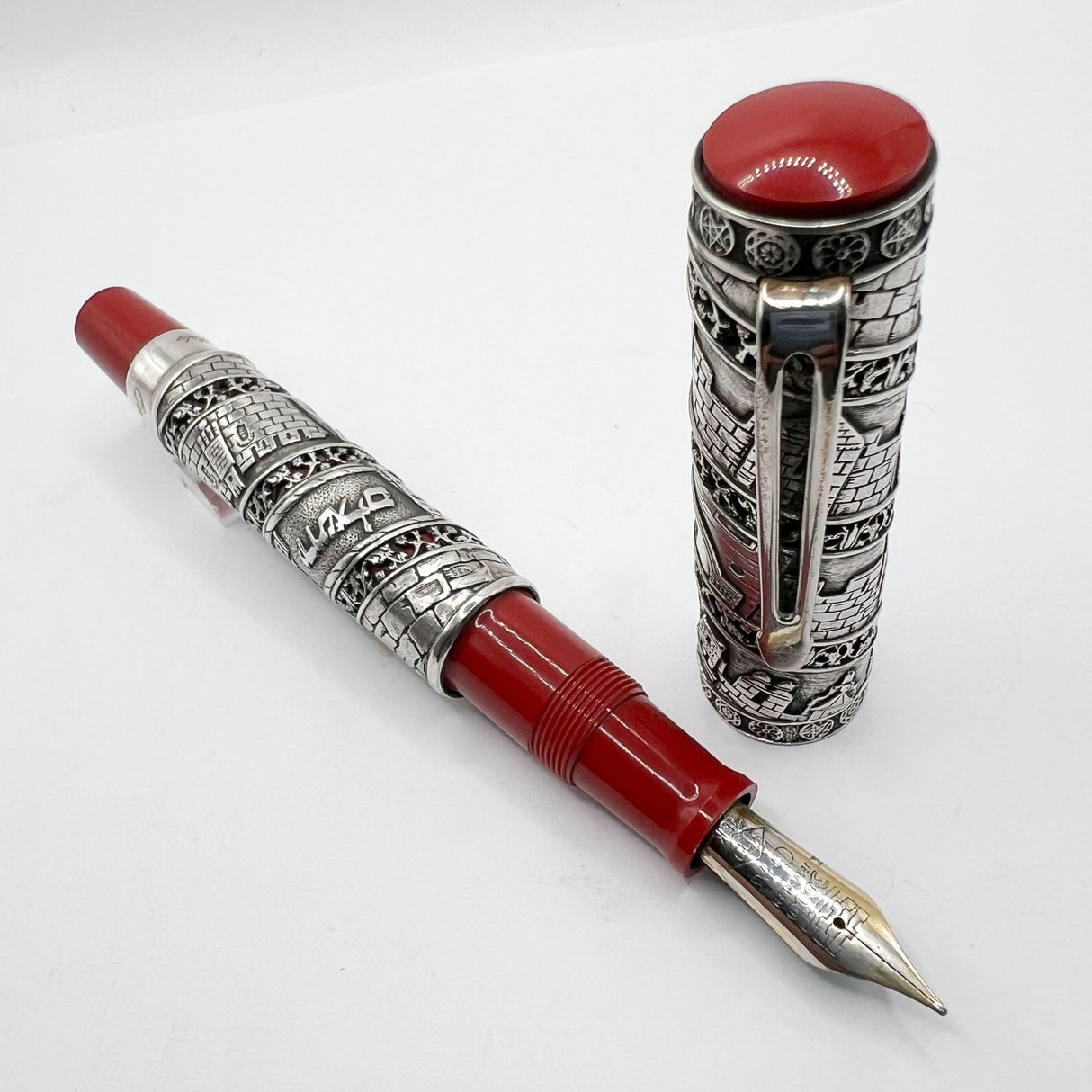 OMAS Jerusalem 3000 Limited Edition Sterling Silver Fountain Pen (1996) - Medium 18kt Gold Nib