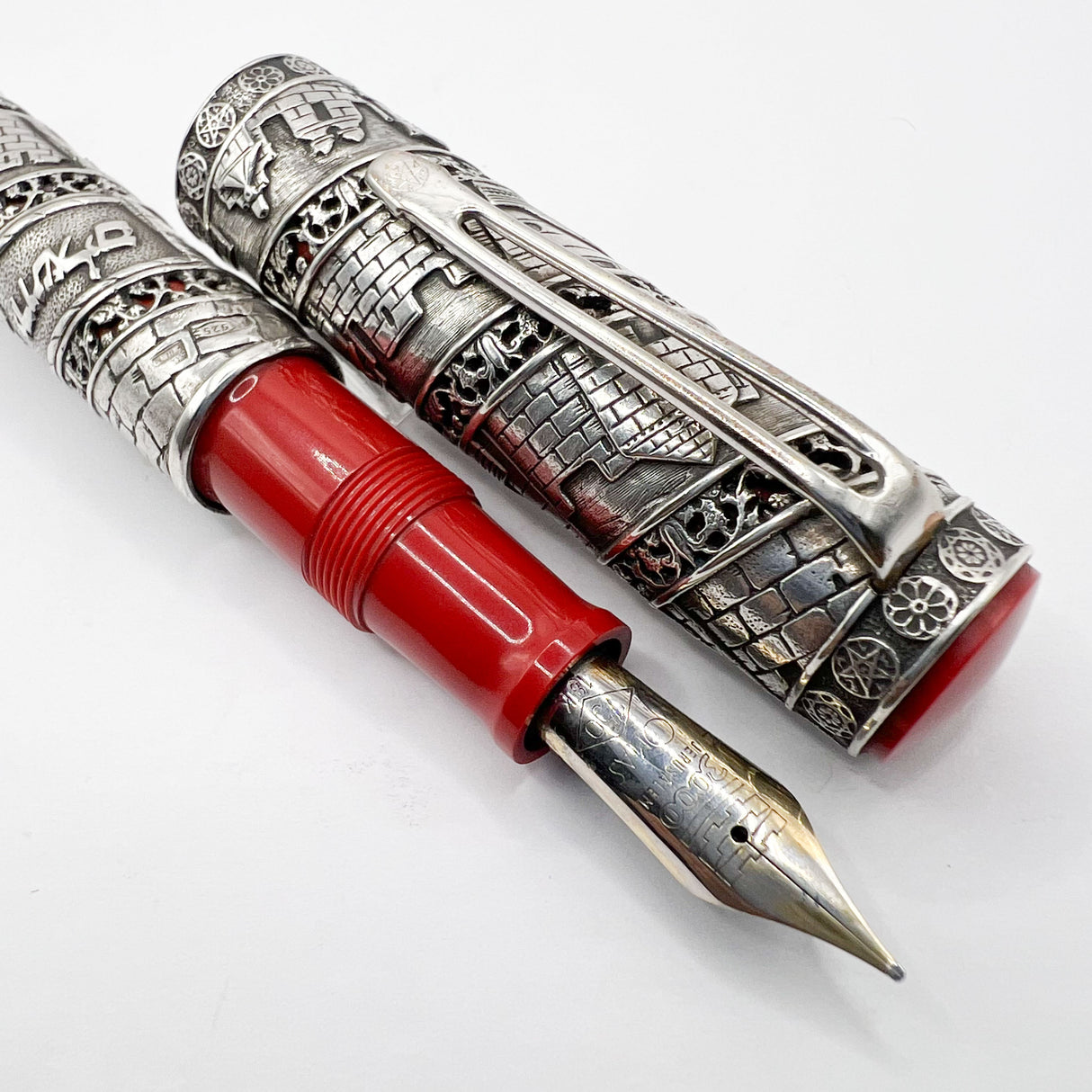 OMAS Jerusalem 3000 Limited Edition Sterling Silver Fountain Pen (1996) - Medium 18kt Gold Nib