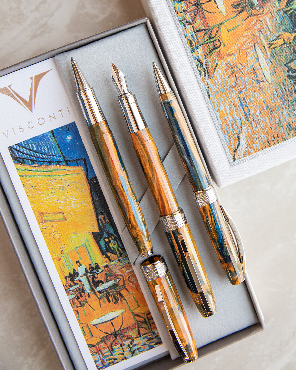 Visconti Van Gogh Impressionist Café Terrace at Night - Ballpoint