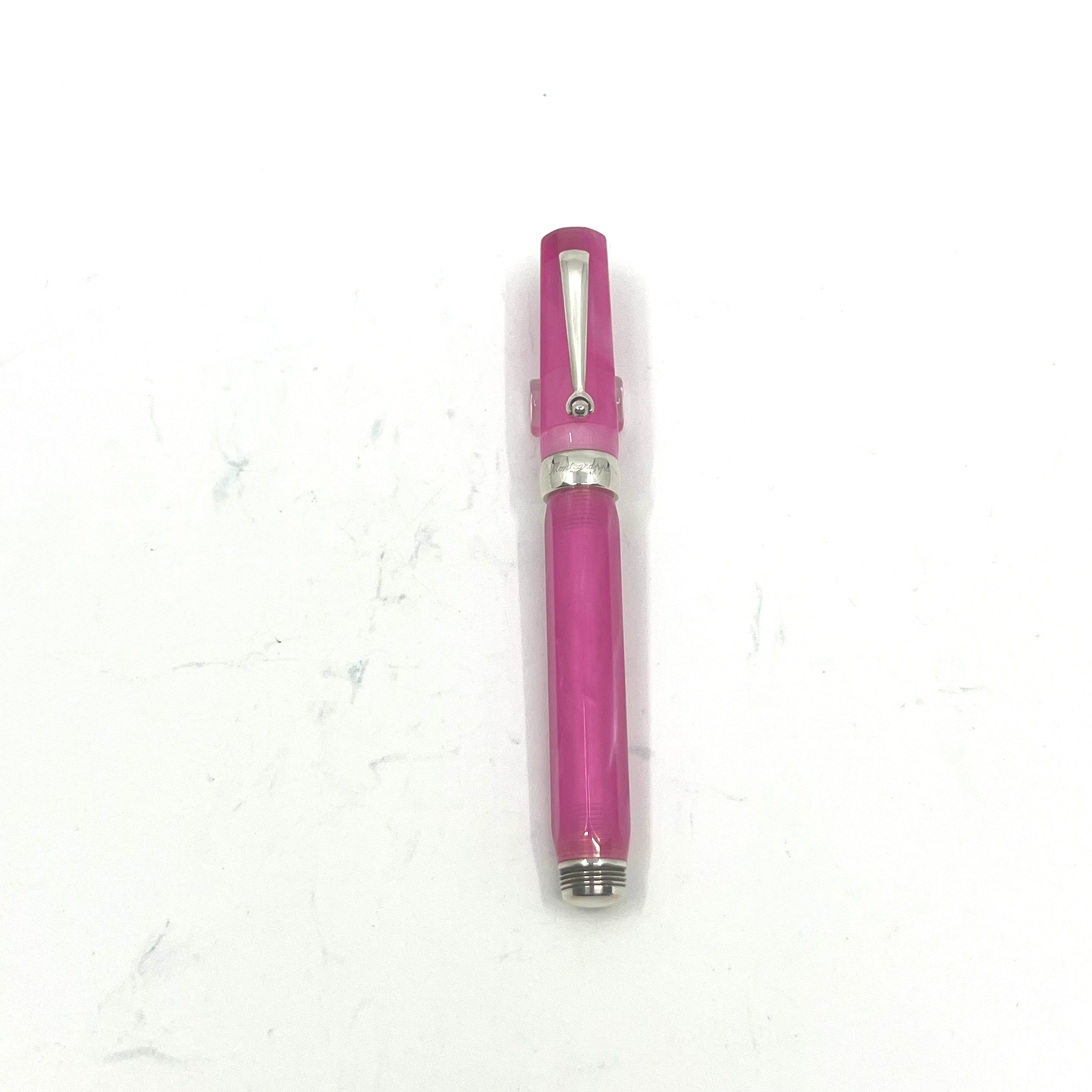 Montegrappa Micra Pink Celluloid Rollerball - Sterling Silver Trim