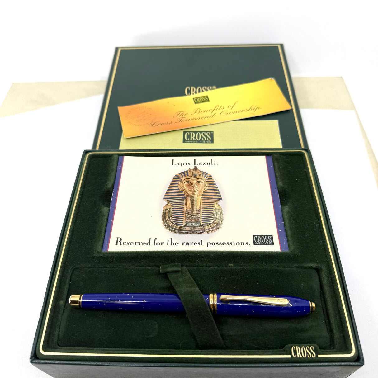 Cross Townsend Blue Lapis Lazuli/ 22K Gold Dust Fountain Pen - Medium 18kt Gold Nib