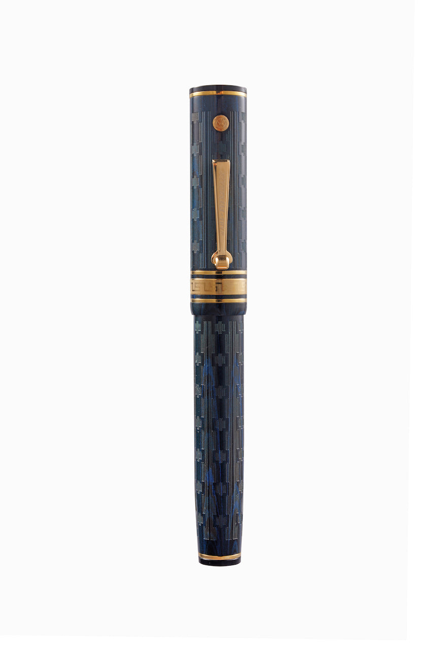 Wahl-Eversharp Decoband Ebonite Blue Ripple Chased - Fountain Pen