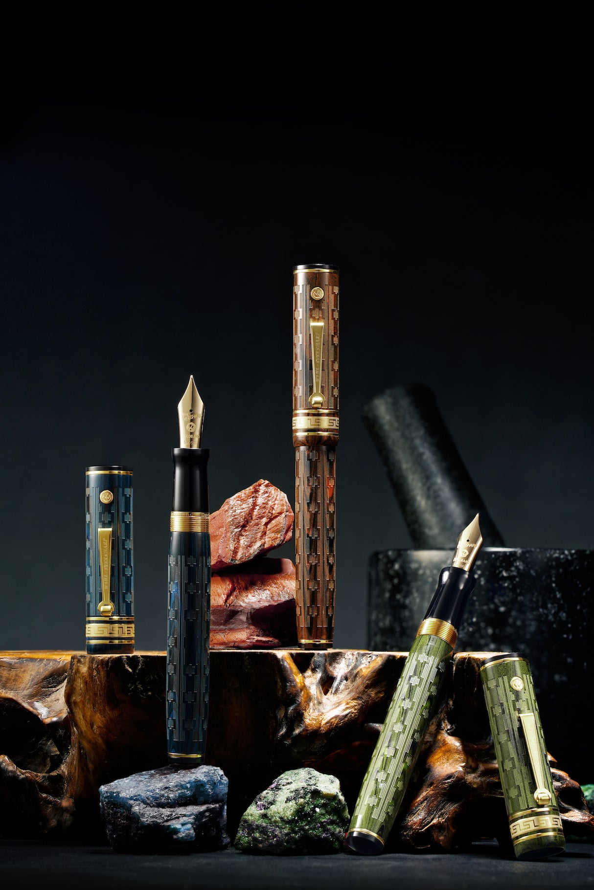 Wahl-Eversharp Decoband Ebonite Green Ripple Chased - Fountain Pen