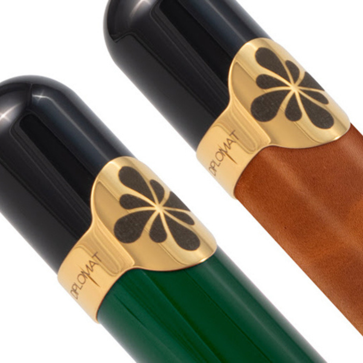 Diplomat XO Tiple 5 Camel Leather and Racing Green Lacquered Fountain Pen collection