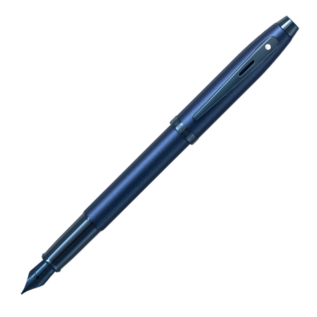 Sheaffer 100 Satin Blue w/PVD Blue Trim - Fountain Pen