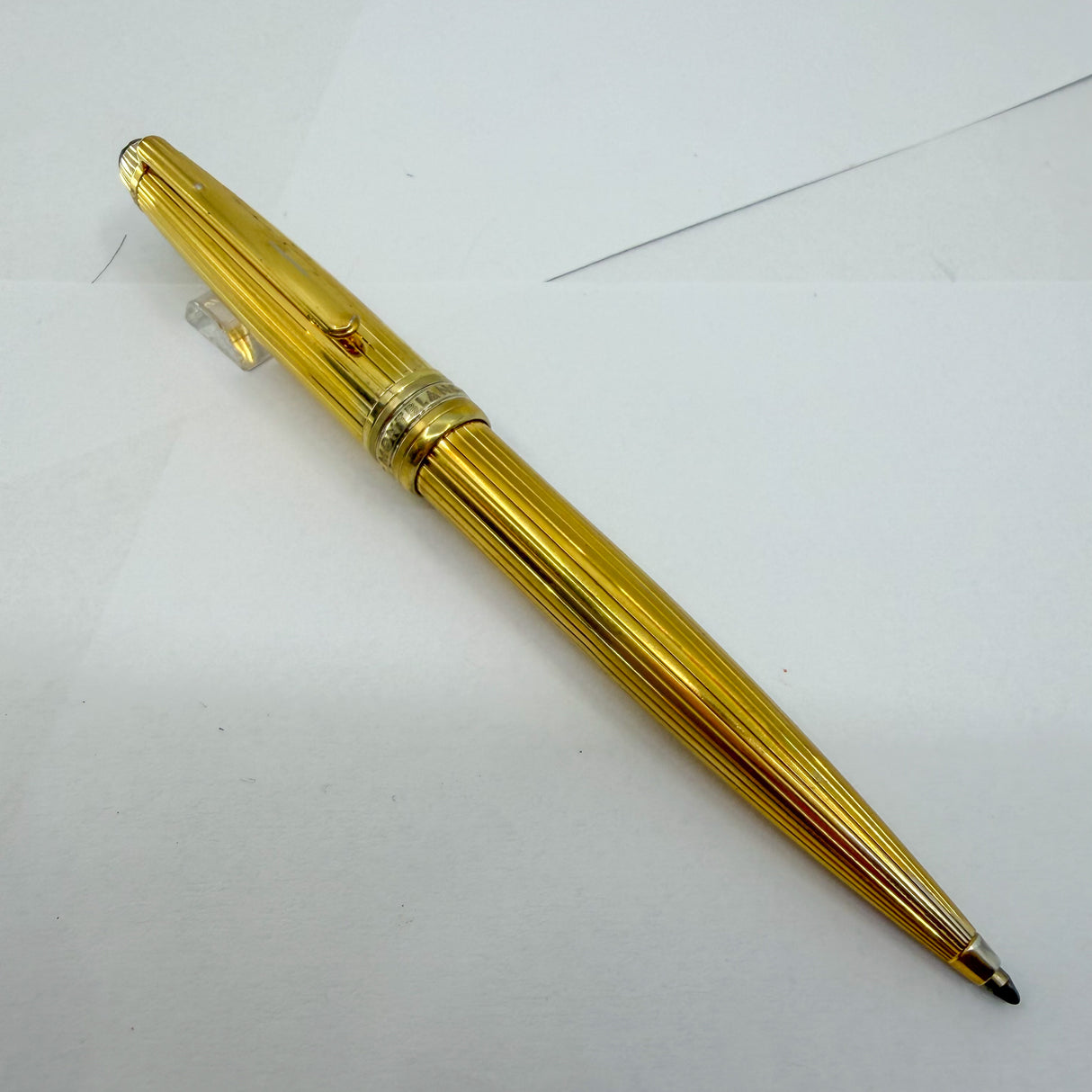 Montblanc Solitaire Pinstriped Gold Vermeil #164 Ballpoint Pen