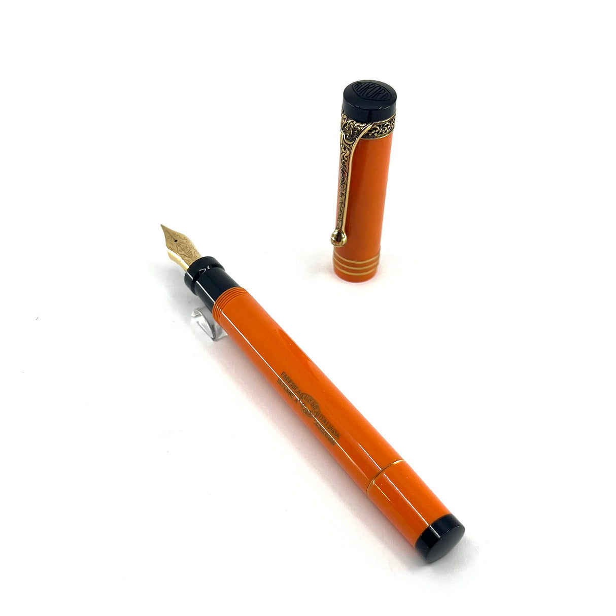 Aurora Internazionale Glittered Orange Auroroloide Limited Edition Fountain Pen - Fine 18kt Gold Nib