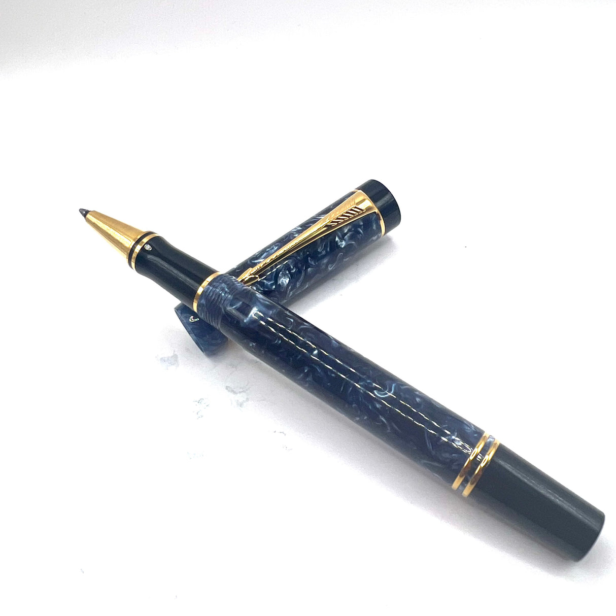 Parker Duofold Marbled Blue Rollerball